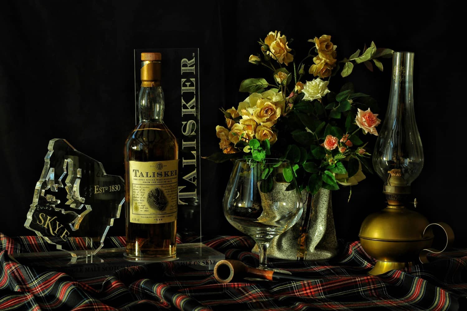 Bottle of Talisker Single Malt, one of the different types of scotch whisky